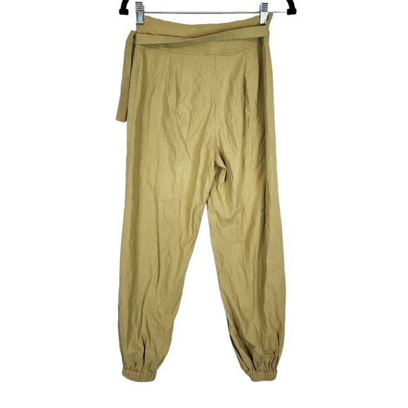 Urban Outfitters Bohemian Christina Tapered Wrap Pants Joggers Linen Blend Green - Picture 3 of 11